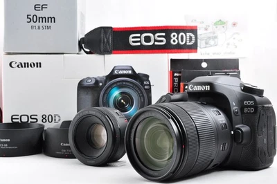 *1yr Wty for US* Canon EOS 80D + EF-S 18-135mm STM, 50mm Lens SET Portrait #6621 - Image 1 of 4