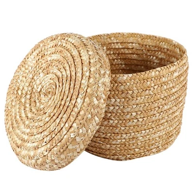 Cesto portaoggetti tessuto paglia di grano cesto portaoggetti innovativo rustico9645 - Immagine 1 di 4
