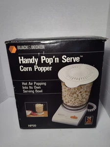 Black & Decker Handy Pop'n Serve Hot Air Popcorn Corn Kernel Popper HP-50 Tested - Picture 1 of 9
