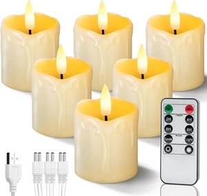 Homemory Rechargeable Flameless Candles with Timer Drip (6Pack, Rechargeable)  - Picture 1 of 6