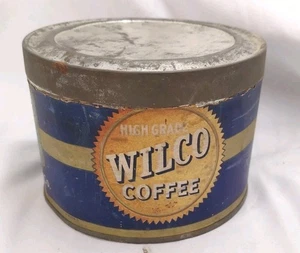 Vintage hochwertige Wilco Kaffee Blechdose Papieretikett Wilson Coffee Co Ft Smith Ar - Bild 1 von 9