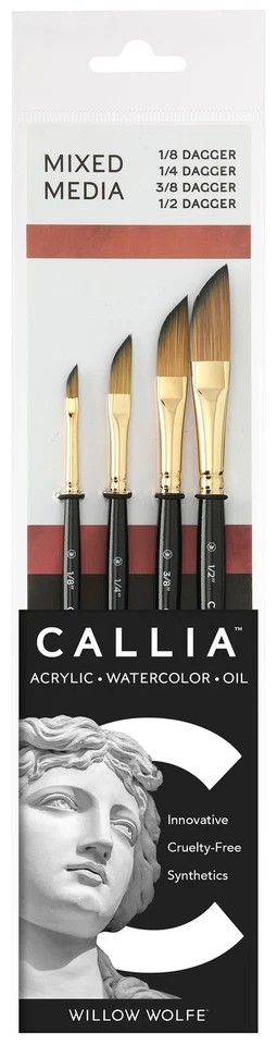 Juego de pinceles de daga de medios mixtos Willow Wolfe Callia Artist-Dagas Foto 1 de 1