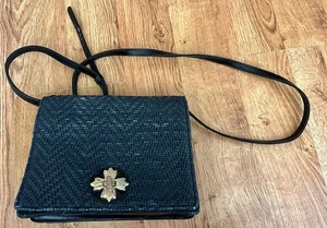Beautiful Patricia Nash Woven Crossbody Black Rare - Picture 1 of 10