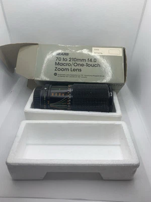 Vintage Sears 70 To 210mm F4.0 Macro/ One-Touch Zoom Lens W/ Original Box 373776 - Image 1 of 4