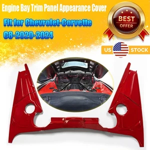 Red Engine Bay Trim Panel Appearance Cover Accessories For Corvette C8 2020-2024 - Picture 1 of 14