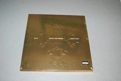 Jay Z Kanye West Watch The Throne 2LP Vinyl New Sealed Picture Disc Gold Album - Image 1 of 2