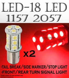 LED 1157 2357 18W SMDs Red Replacement OEM Front Side Marker Light Bulbs 143G - Picture 1 of 7
