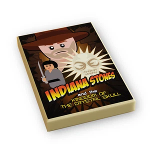 Indiana Stones, Kingdom of Crystal Skull Movie Cover (2x3 Tile) made using LEGO - Picture 1 of 1