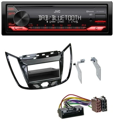 JVC Bluetooth USB DAB MP3 Autoradio für Ford C-Max Kuga Klavierlack schwarz - Bild 1 von 4
