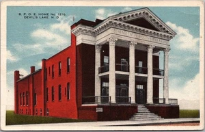 1912 DEVIL'S LAKE, North Dakota Postcard "B.P.O.E. HOME NO. 1216" Elks Lodge - Picture 1 of 2