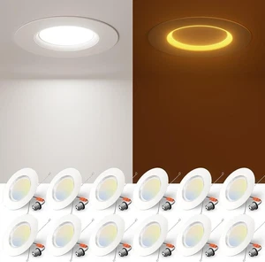 12 Pack 6 inch 5CCT LED Recessed Lighting with Night Light, 12.5W=100W, 1000L... - Picture 1 of 6