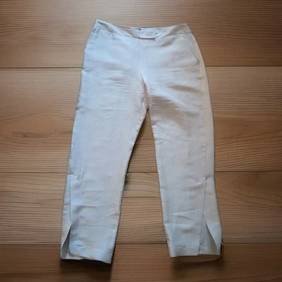 Pantalones Palazzo Giorgio Armani Italia Talla 46 Gris Claro Seda Satén Pierna Ancha Aberturas Foto 1 de 4