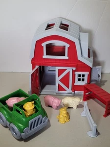 NEW Green Toys Farm Playset 10 pc pretend play w/ barn, pickup truck, animals - Picture 1 of 11