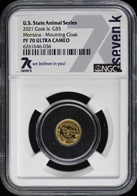 2021 Cook Is. Montana - Mourning Cloak G$5 NGC PR70DCAM - Image 1 of 4