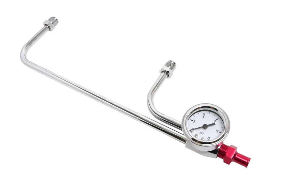 Carburador Holley Fuel Line Gauge 4150 bomba doble 9-5/16 esfera blanca cara SBC Foto 1 de 1