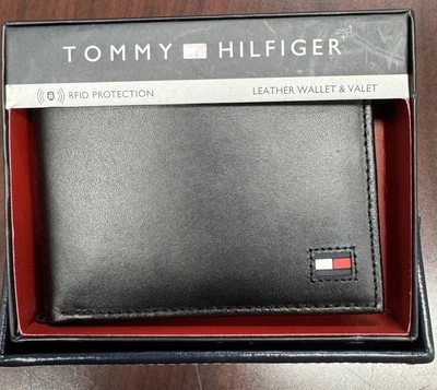 Cartera de cuero negra Tommy Hilfiger para hombre Foto 1 de 3