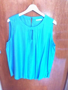 ETERNA 1863 BLUSE / HELLBLAU / TÜRKIS  /  GR. 46 / OHNE ÄRMEL / SEIDENGLANZ - Bild 1 von 3