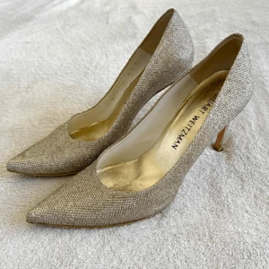 Stuart Weitzman Heist Platinum Noir Pointed Toe Pumps - Picture 1 of 16
