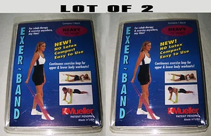 MUELLER EXER BAND - REHA-THERAPIE - 18" SCHWERER WIDERSTAND - PFLAUME - 2 STÜCK NEU IM KARTON - Bild 1 von 2