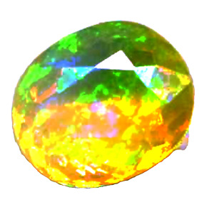 CRYSTAL FIRE GEM OPAL, 1.19 ct FACET CUT, very good color play