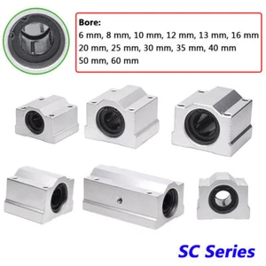 Linear Motion Ball Bearing Pillow Block Unit CNC 6/8/10/20/25/30/40/50/60mm Bore - Picture 1 of 36