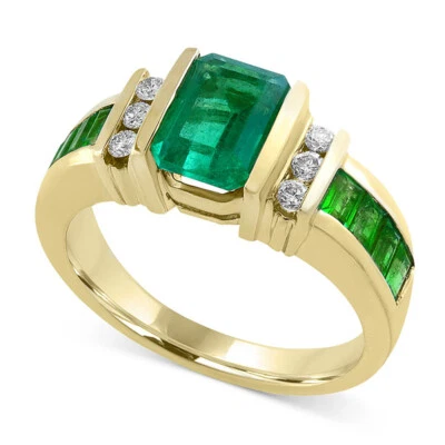 8*7mm Green Princess Cut AAA CZ Women's Yellow Gold Filled Ring Size 6 7 8 9 10 - Image 1 of 2