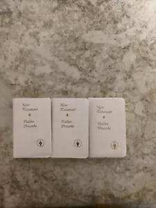 Vintage Gideon Bible 1968 Ed. New Testament Psalms Proverbs White Lot Of 3 - Picture 1 of 3