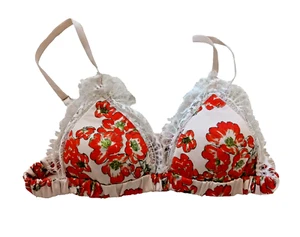 Sujetador Topshop UK 8 Multi Sin Alambres Acolchado Floral Elástico Satén y Encaje - Imagen 1 de 4