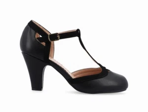 NUEVO Journee Collection Olina T-Strap Tacones de salón en negro para mujer talla 7 - Imagen 1 de 7