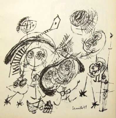 CORNEILLE montado de colección impresión repro 12 x 12"" 1960 COBRA art brut SC17 Foto 1 de 2