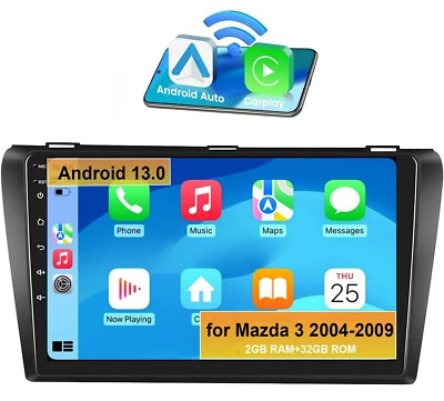 for Mazda 3 2004-2009 9 inch Car Stereo Video GPS Radio +BT Android 13.0 2+32G - Image 1 of 4