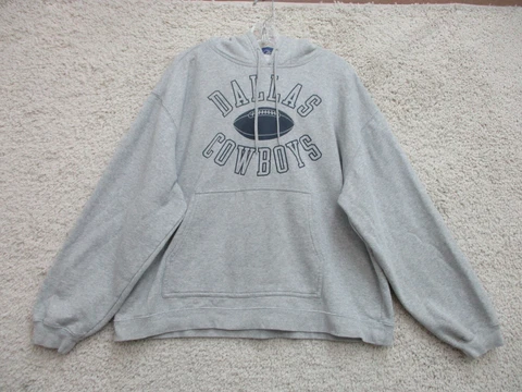 VINTAGE Reebok Dallas Cowboys Sweater Large Adult Gray Pullover Hoodie Mens L Cover
