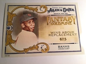 2018 Topps Allen & Ginter Fantasy Goldmine Jumbo 5x7 Ernie Banks Cubs 21 06/49