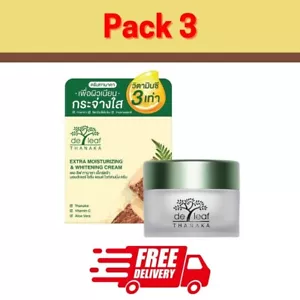 De Leaf Thanaka Extra Moisturizing Whitening Dark Skin & Body Spot Cream 40ml x3 - Picture 1 of 11