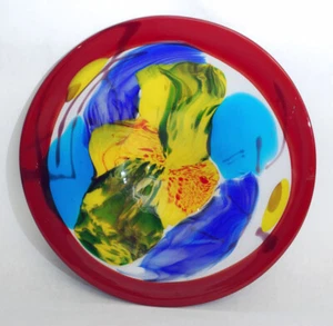 MCM Art Glass Bowl Charger SDS Seapoot Group American Design Murano Carnival Etc - Picture 1 of 6