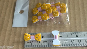 10X New Plastic Orange Pink Bow Tie Design Shanked Buttons Sewing Craft Clothes - Picture 1 of 5