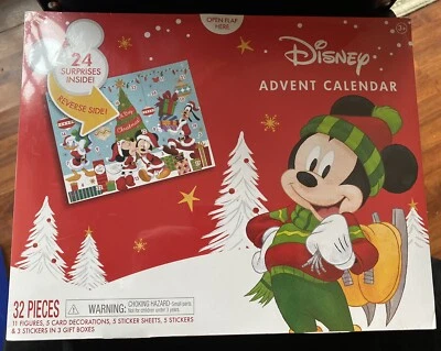 Disney Mickey Christmas Advent Calendar Holiday Activity! 32 Pieces SEALED - Image 1 of 4