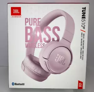JBL Tune 510BT Wireless On Ear Stereo Headphones with Mic Extra Bass Rose Pink - Picture 1 of 2