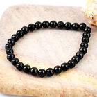 50.00 Cts Natural Black Spinel Round Shape Beads Stretchable Bracelet Nk 07E139