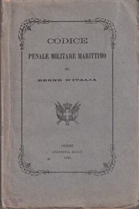 Maritime Militärstrafgesetzbuch des Königreichs Italien Florenz 1869 Königliche Druckerei - Bild 1 von 1