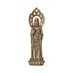 Copper Chinese Kwan-Yin Statues Figurines Small Quan Yin Praying Statues Buddha - Picture 1 of 12