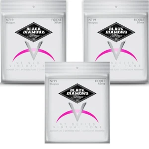 Black Diamond Fiddle Violin Strings 3 Sets N719 Silver Plated Wound - Picture 1 of 5