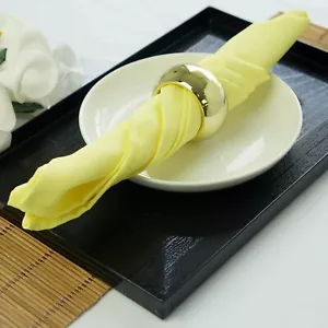 25 pcs Yellow Polyester 17x17" TABLE NAPKINS Wedding Party Kitchen Linens SALE - Picture 1 of 7