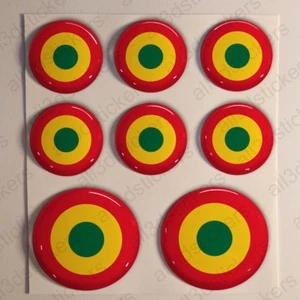 Ghana Stickers Roundel Cockade Rond 3D Resin Domed Sticker Air Force Adhesive - Picture 1 of 1