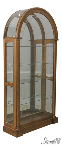 59932EC: PULASKI Dome Top Etched Glass Curio Cabinet Cover