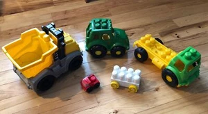 Mega Bloks John Deere Tractor & Dump Truck Lot Building Toy Construction 5 Items - Picture 1 of 10