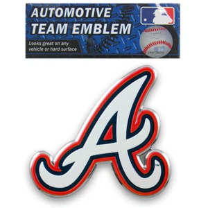 New MLB Atlanta Braves Car Truck Suv Aluminum Color Emblem Decal - Picture 1 of 2