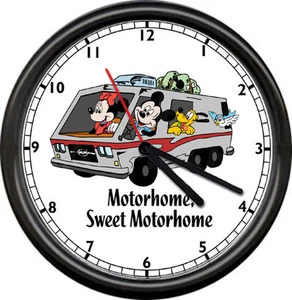 Motorhome Motor Home Traveling Snow Bird Camping RV Trailer Camp Sign Wall Clock - Picture 1 of 1