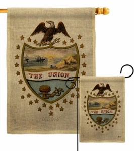 Wappen Oregon Sackleinen Garten Flagge Staaten Deko Geschenk Hof Banner - Bild 1 von 19