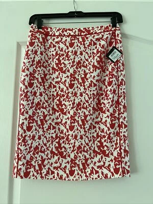 pencil skirt Size 0P red and white, New - Image 1 of 2